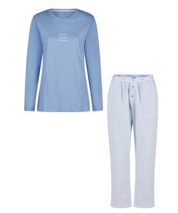 By Louise Ladies Pyjama Set Long Blue Striped