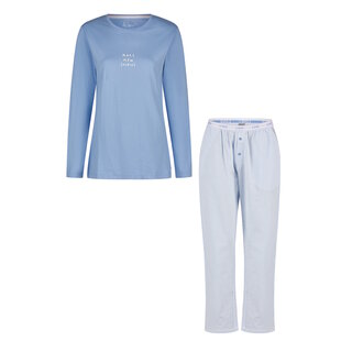 By Louise Ladies Pyjama Set Long Blue Striped