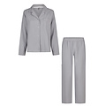 By Louise By Louise Ladies Pyjama Set Long Muslin With Buttons Gray/Blue