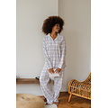By Louise By Louise Ladies Pyjama Pants Flannel Checkered Blue/White