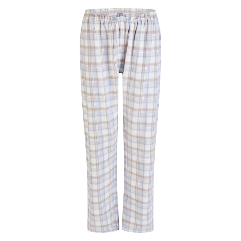 By Louise By Louise Dames Pyjamabroek Flanel Geruit Blauw/Wit