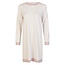 By Louise By Louise Dames Nachthemd Interlock Lange Mouw Wit/Roze Gestreept