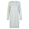 By Louise By Louise Dames Nachthemd Interlock Lange Mouw Groen/Wit Gestreept