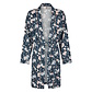 By Louise By Louise Dames Kimono Ochtendjas Donkerblauw Gebloemd