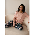 By Louise By Louise Dames Pyjama Set Lang Roze Gebloemd