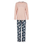 By Louise By Louise Dames Pyjama Set Lang Roze Gebloemd