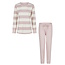 By Louise By Louise Ladies Lounge Pajama Set Long Sweat Fabric Pink/White Striped