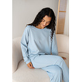 By Louise By Louise Dames Huispak Broek + Sweater Effen Blauw
