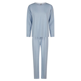 By Louise Women's House Suit Pants + Sweater Solid Blue
