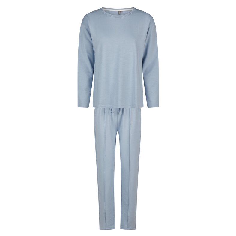 By Louise By Louise Women's House Suit Pants + Sweater Solid Blue