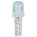 By Louise By Louise Dames Pyjama Set Lang Blauw Gebloemd