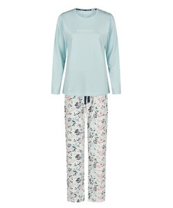 By Louise Dames Pyjama Set Lang Blauw Gebloemd