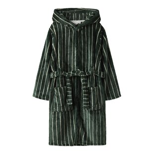 Name It Boys Bathrobe Velvet NKMRACER Dark Green/White Striped