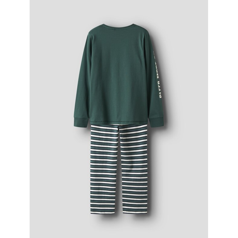 Name It Name It Jongens Lange Pyjama Set NKMRAMEL Gestreept Groen