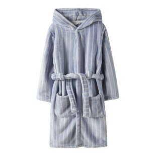 Name It Girls Bathrobe Velvet NKFROSE Blue Striped