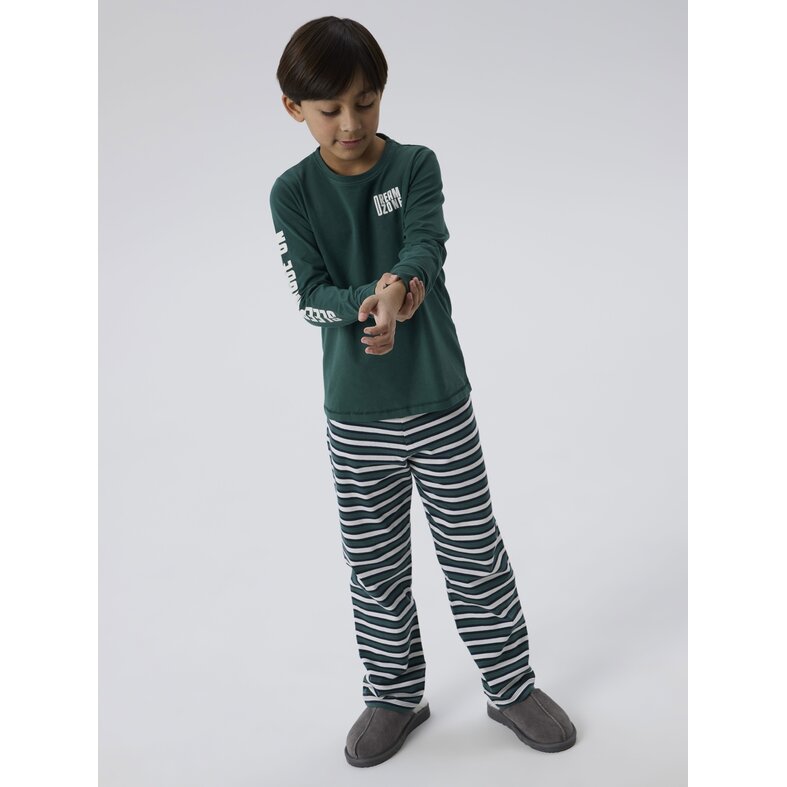 Name It Name It Jongens Lange Pyjama Set NKMRAMEL Gestreept Groen