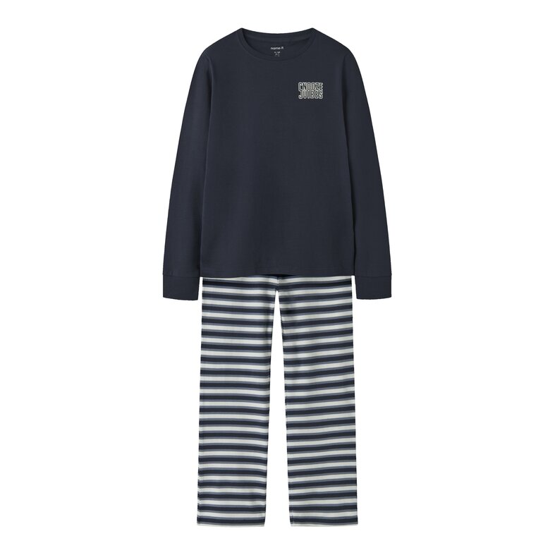 Name It Name It Jongens Lange Pyjama Set NKMRAMEL Gestreept Donkerblauw