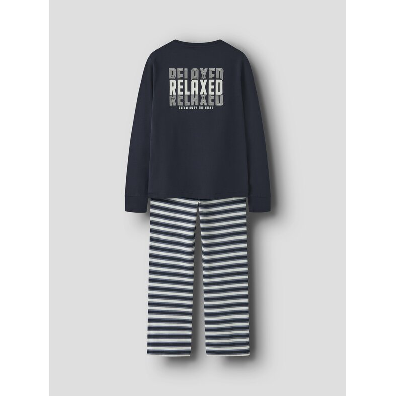 Name It Name It Jongens Lange Pyjama Set NKMRAMEL Gestreept Donkerblauw
