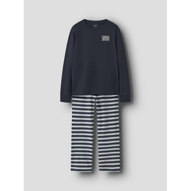 Name It Name It Jongens Lange Pyjama Set NKMRAMEL Gestreept Donkerblauw