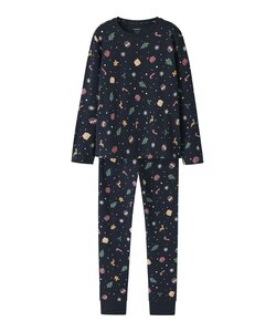 Name It Unisex Kinder Kerst Pyjama Set NKNVISMAS Donkerblauw