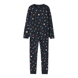 Name It Unisex Children's Christmas Pajama Set NKNVISMAS Dark Blue