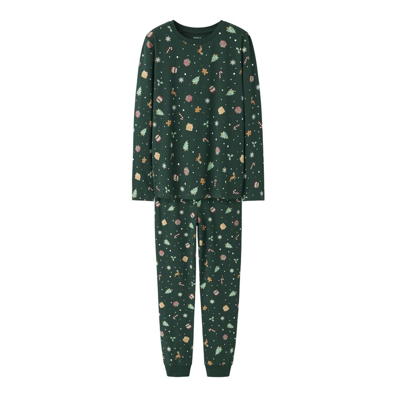 Name It Name It Unisex Kinder Kerst Pyjama Set NKNVISMAS Groen