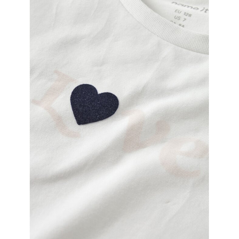 Name It Name It Meisjes Lange Pyjama Set NKFRAGNA Wit/Roze Hartjes Print