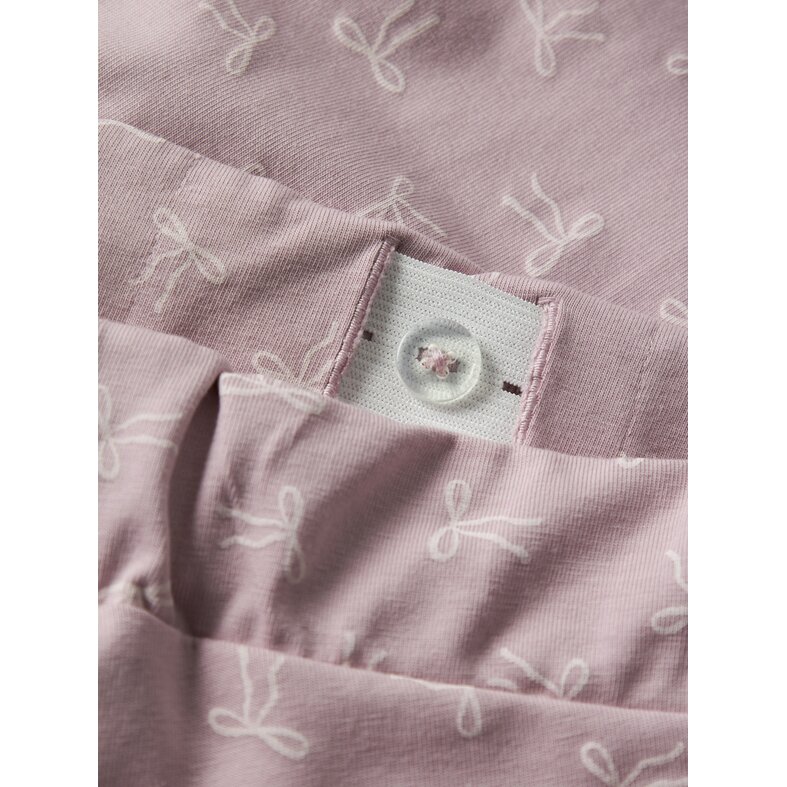 Name It Name It Meisjes Lange Pyjama Set NKFRAGNA Wit/Lila Strikjes Print