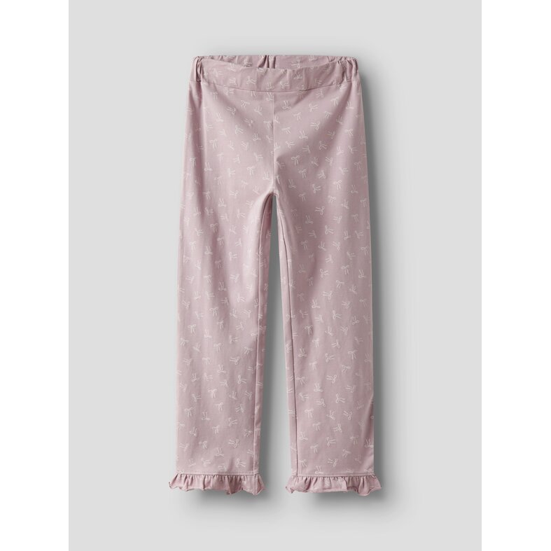 Name It Name It Meisjes Lange Pyjama Set NKFRAGNA Wit/Lila Strikjes Print