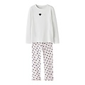 Name It Name It Girls Long Pyjama Set NKFRAGNA White/Pink Hearts Print