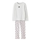 Name It Name It Girls Long Pyjama Set NKFRAGNA White/Pink Hearts Print