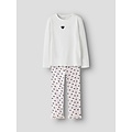 Name It Name It Girls Long Pyjama Set NKFRAGNA White/Pink Hearts Print