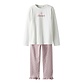Name It Name It Meisjes Lange Pyjama Set NKFRAGNA Wit/Lila Strikjes Print