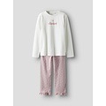 Name It Name It Meisjes Lange Pyjama Set NKFRAGNA Wit/Lila Strikjes Print