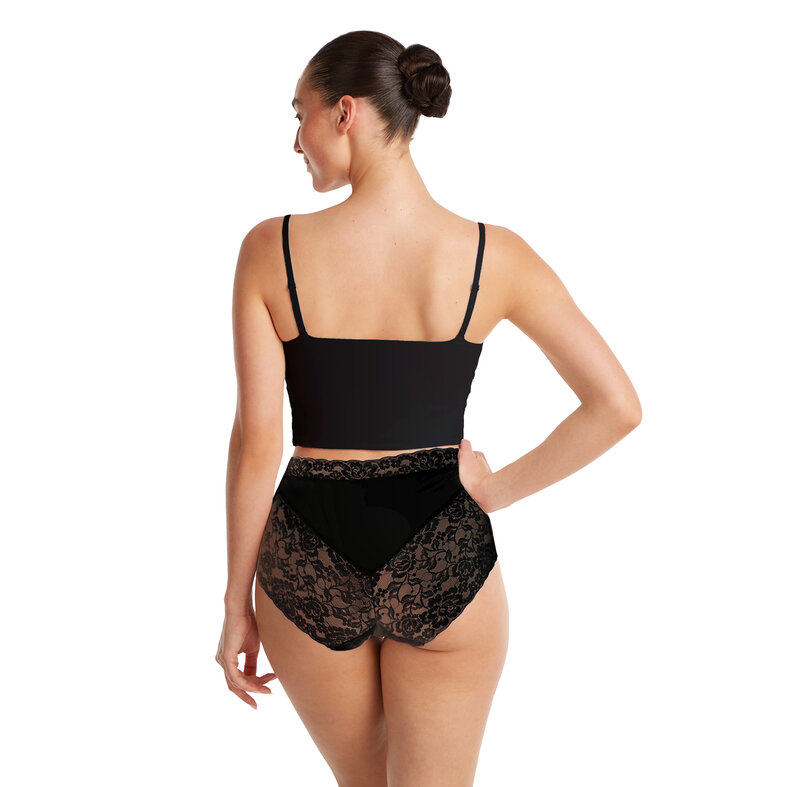 Ten Cate Ten Cate Dames Secrets Maxi Tailleslip High Waist Naadloos Kant 3-Pack Effen Zwart