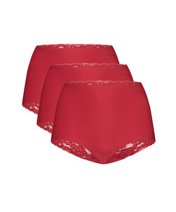 Ten Cate Ladies Secrets Maxi Waist High Waist Seamless Lace 3-Pack Solid Red