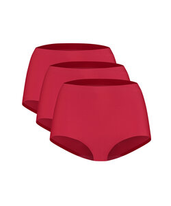 Ten Cate Dames Secrets Maxi Tailleslip Naadloos High Waist 3-Pack Effen Rood