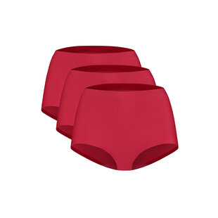 Ten Cate Dames Secrets Maxi Tailleslip Naadloos High Waist 3-Pack Effen Rood