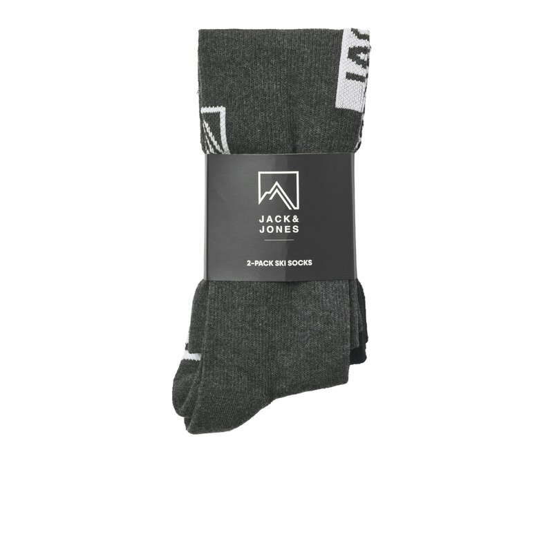 Jack & Jones Jack & Jones Heren Skisokken JACSKI 2-Pack Grijs/Zwart