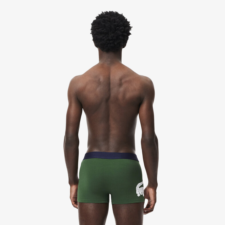 Lacoste Lacoste Heren Boxershorts Trunks 3-Pack Groen/Donkerblauw/Wit