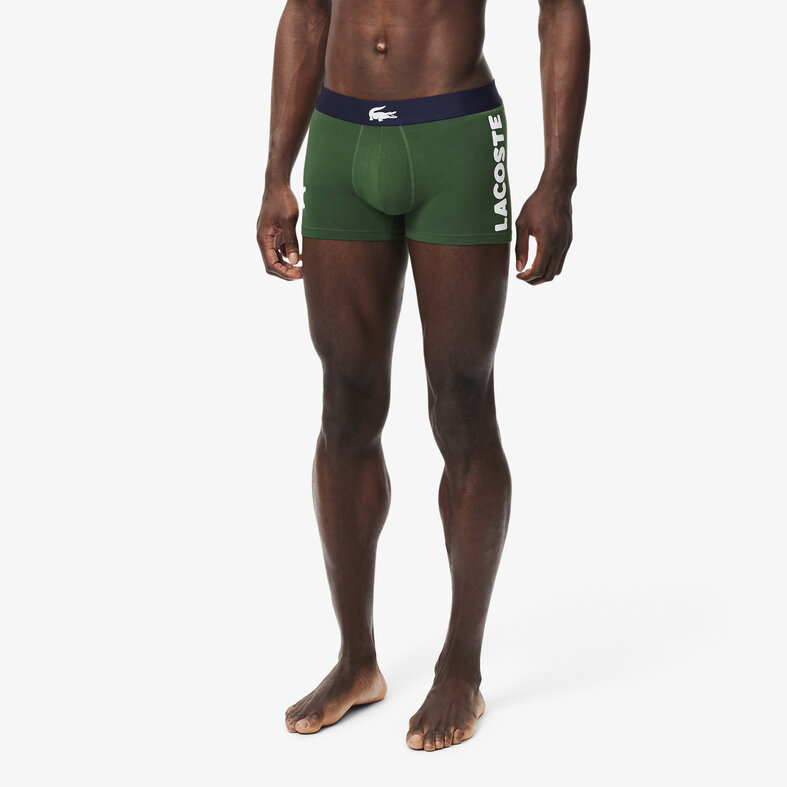 Lacoste Lacoste Men's Boxer Shorts Trunks 3-Pack Green/Dark Blue/White