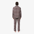 Lacoste Lacoste Heren Lange Popeline Pyjama Set Flanel Geruit Rood