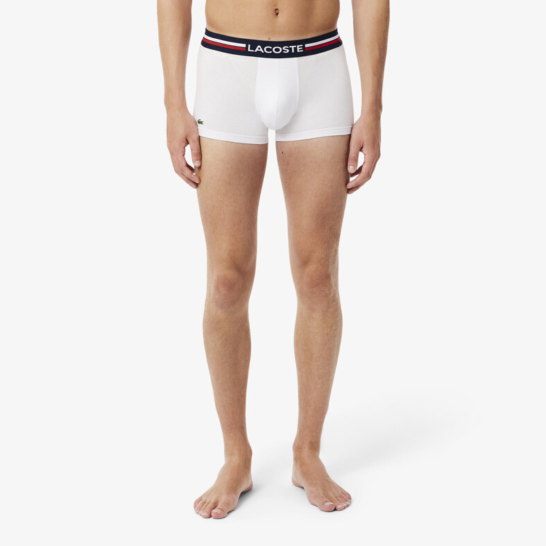 Lacoste Lacoste Heren Boxershorts Trunks 3-Pack Navy Blauw/Wit