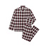 Lacoste Lacoste Heren Lange Popeline Pyjama Set Flanel Geruit Rood