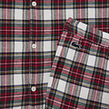 Lacoste Lacoste Men's Long Poplin Pajama Set Flannel Checkered Red
