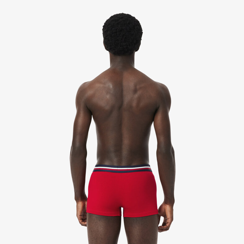 Lacoste Lacoste Heren Boxershorts Trunks 3-Pack Rood/Grijs/Navy Blauw