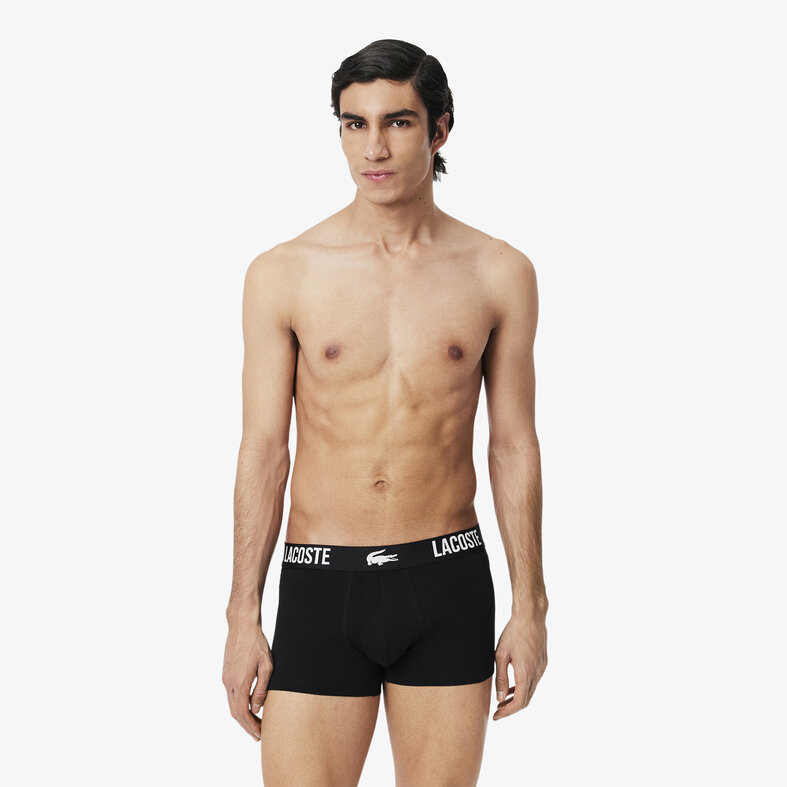 Lacoste Lacoste Heren Boxershorts Trunks 3-Pack Zwart