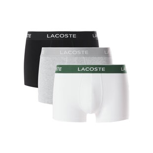 Lacoste Men's Boxer Shorts Classic Trunks White/Gray/Black 3-Pack