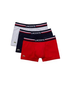 Lacoste Heren Boxershorts Trunks 3-Pack Rood/Grijs/Navy Blauw