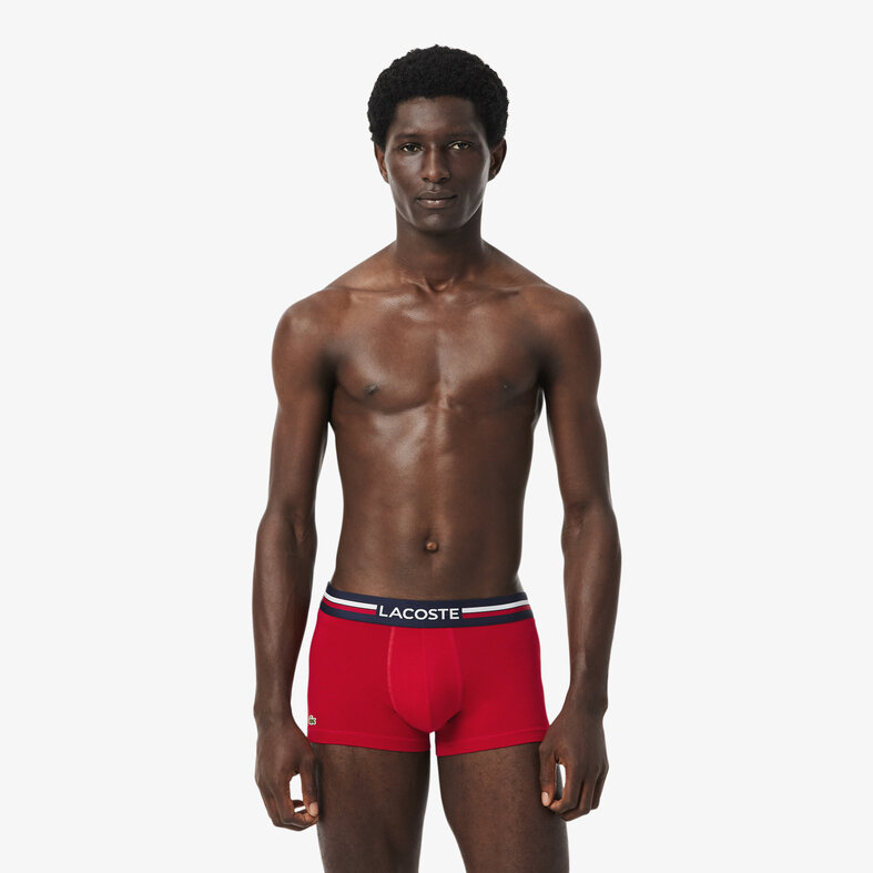 Lacoste Lacoste Men's Boxer Shorts Trunks 3-Pack Red/Gray/Navy Blue